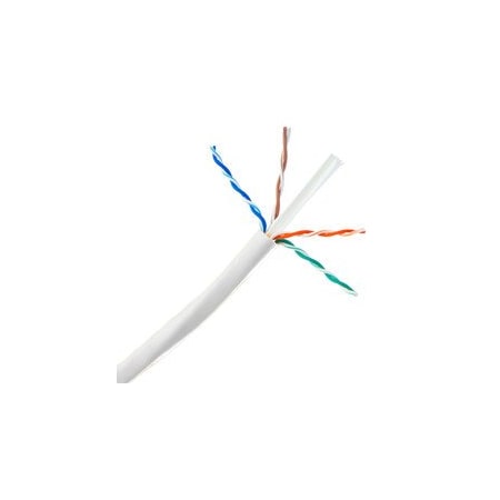 Cable Wholesale Bulk Cat6a White Ethernet Cable, 10 gig Solid, UTP, 500Mhz, 23 AWG, Spool, 1000ft 13X6-091NH